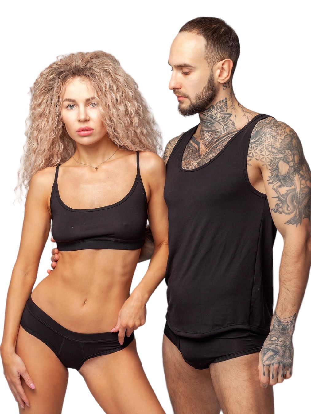 Set Man&Woman Modal Black Set Man&Woman Modal Black