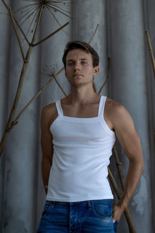 Майка рубчик біла