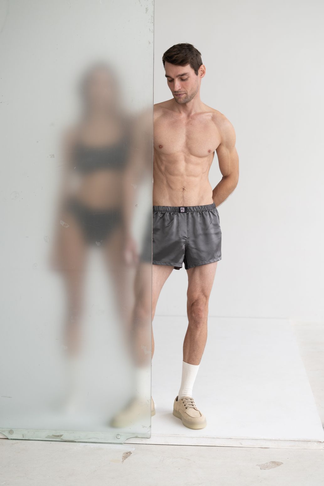 Set Man&Woman Silk 100% Gray Set Man&Woman Silk 100% Gray