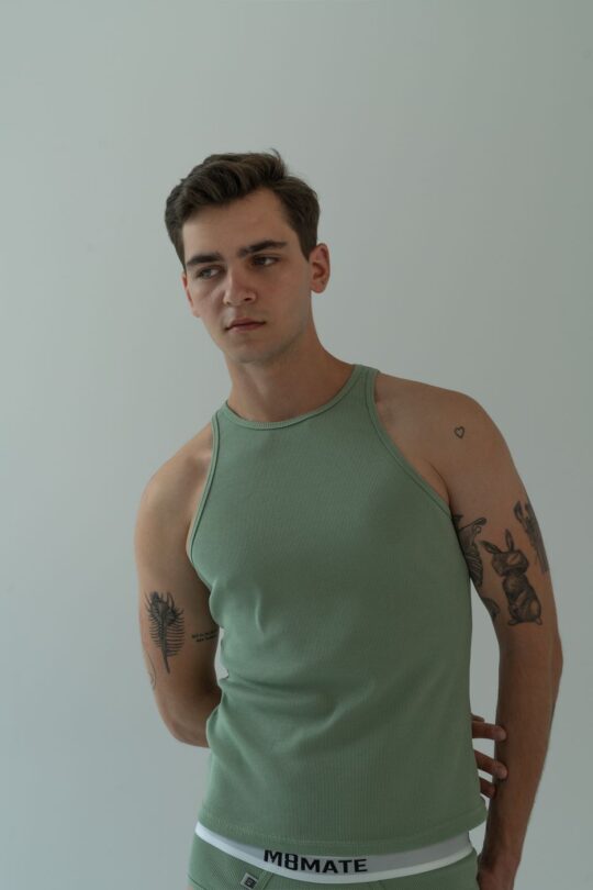 Чоловіча майка рубчик Olive