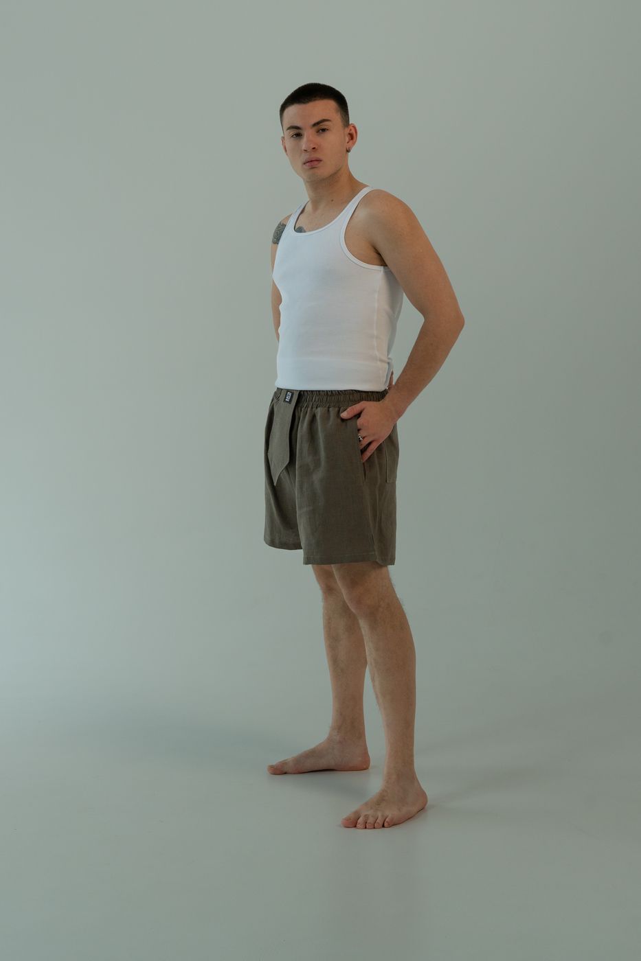 Boxers-Shorts Linen Taupe Boxers-Shorts Linen Taupe