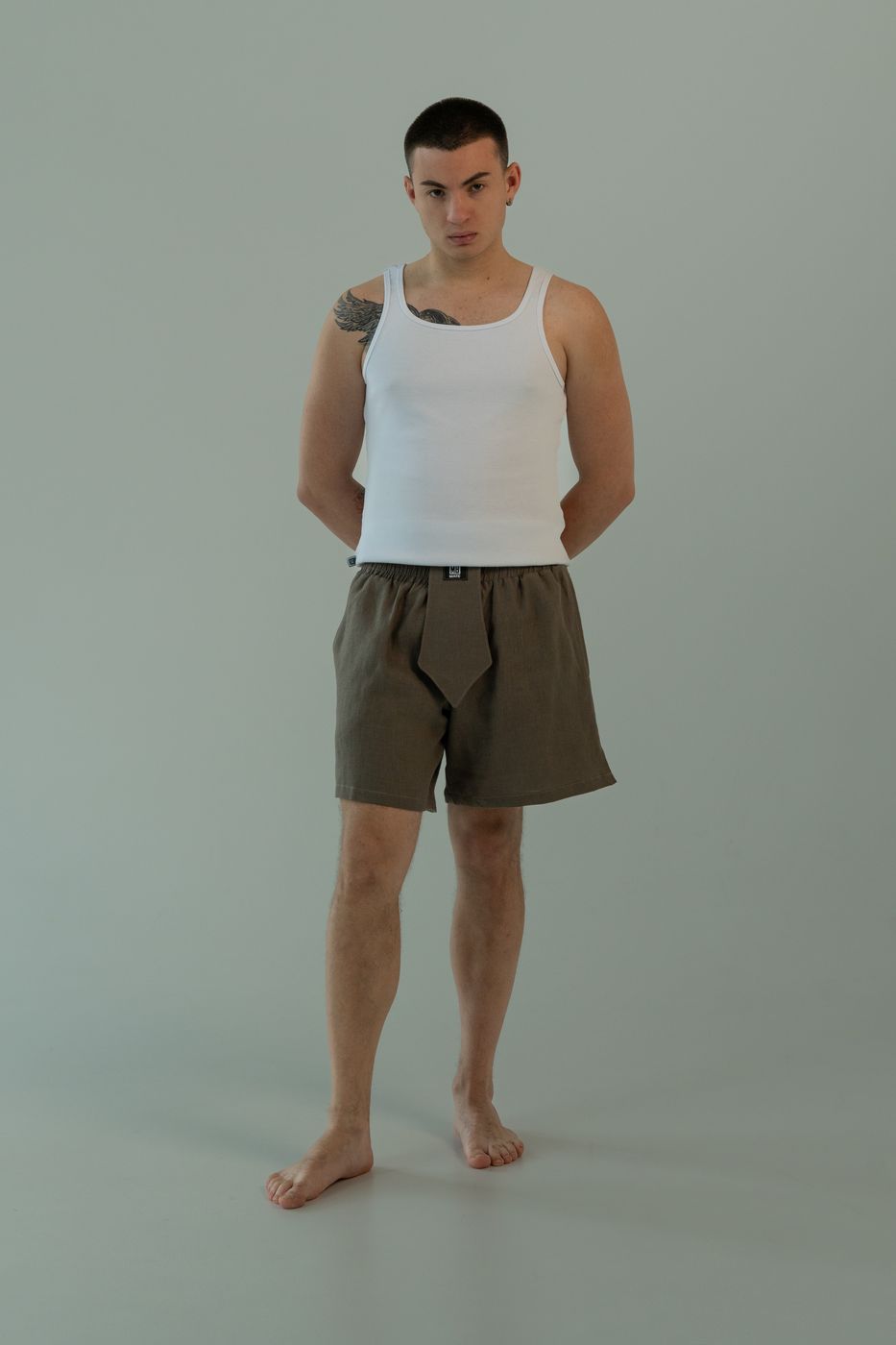 Boxers-Shorts Linen Taupe Boxers-Shorts Linen Taupe