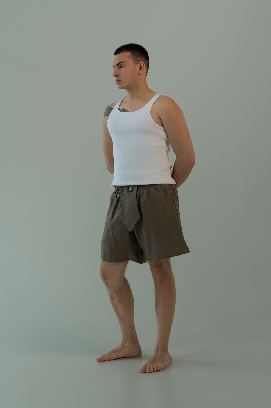 Boxers-Shorts Linen Taupe Boxers-Shorts Linen Taupe