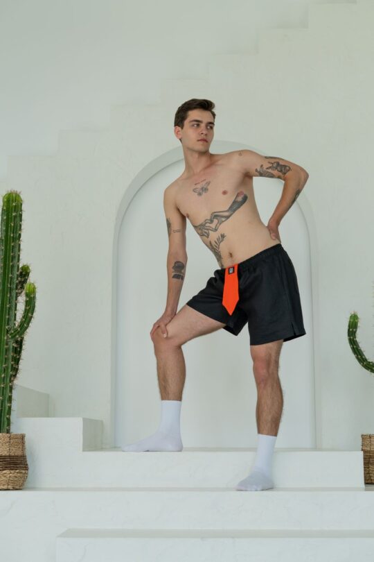 Boxers-Shorts Black Hemp