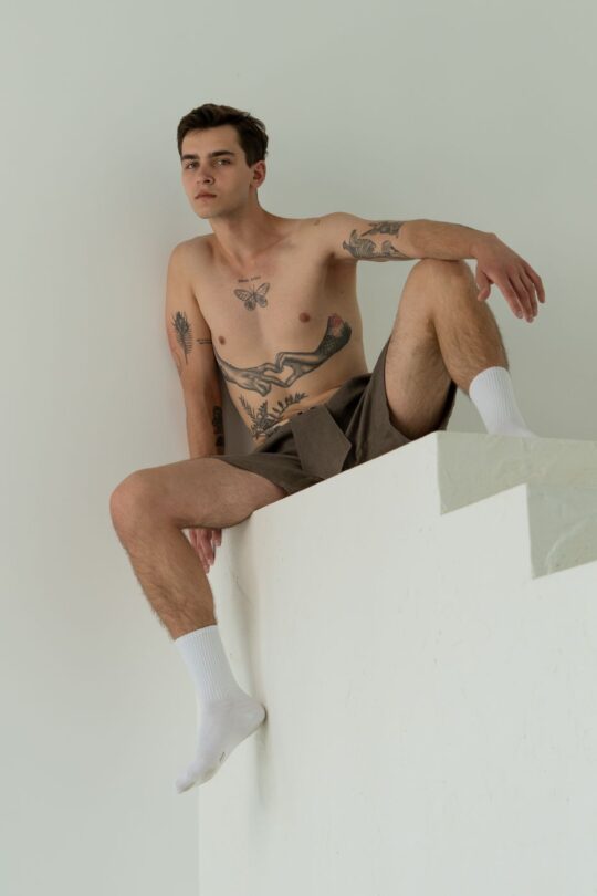 Boxers-Shorts Linen Taupe