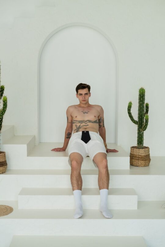 Boxers-Shorts White Hemp